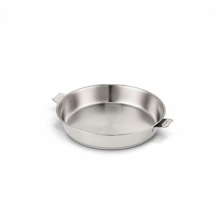Poêle en inox 28 cm Beka Evolution avec finition poli miroir, vendue par Du Bruit dans la Cuisine