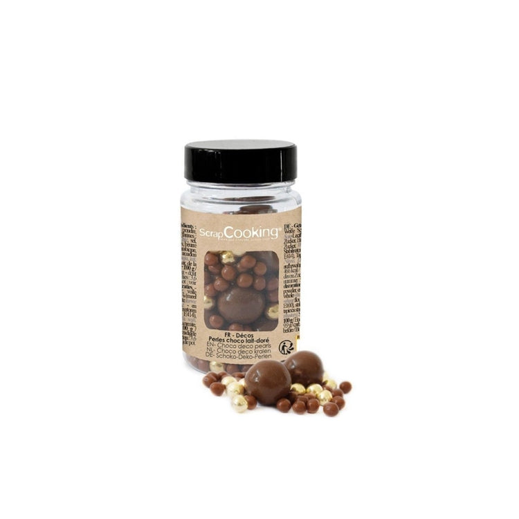 Déco perles Choco Lait Doré 50g Scrapcooking