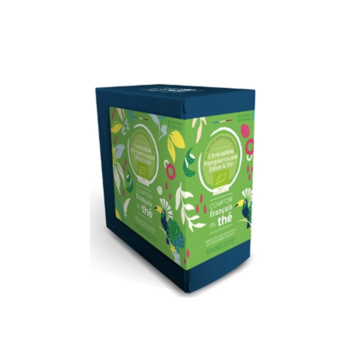 Boîte de 20 sachets de thé vert Irrésistible Pamplemousse Comptoir Français du Thé
