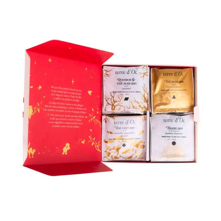 Coffret de 32 sachets de thés et tisanes Bio de Noël Terre d'Oc