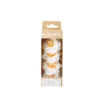 4 Camélias Blancs en Azyme ScrapCooking