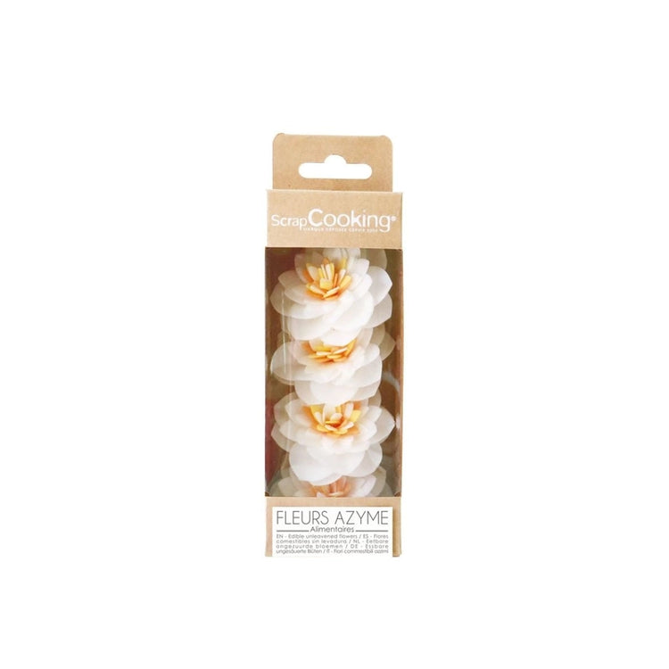 4 Camélias Blancs en Azyme ScrapCooking