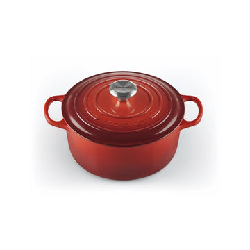 Cocotte ronde en fonte émaillée de 24 cm cerise Le Creuset