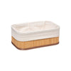 Lot de 3 paniers bambou et tissus