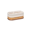 Lot de 3 paniers bambou et tissus