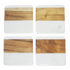 Lot de 4 dessous de verres carrés marbre et bois Be Home