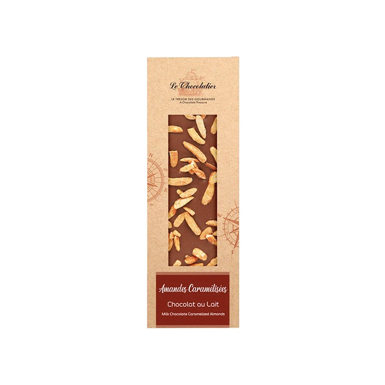 Tablette de chocolat au lait avec des amandes caramélisées Le Chocolatier