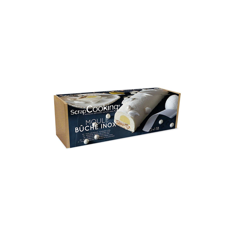 Coffret moule à bûche en inox et 1 insert