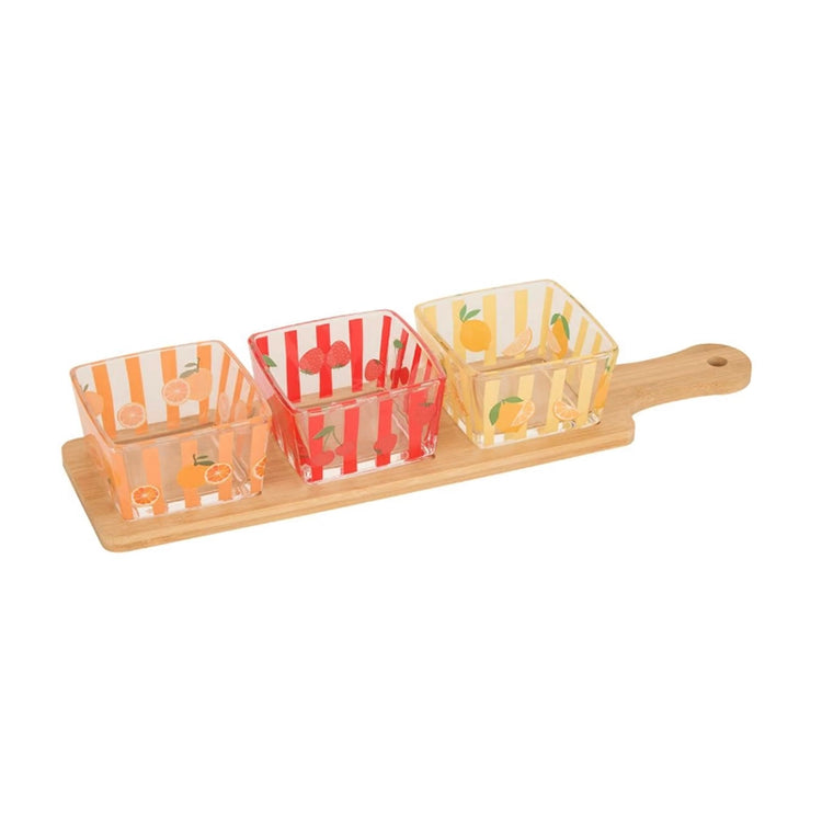 Set apéritif en verre et bambou de 40x10 cm Fruity Atmosphera