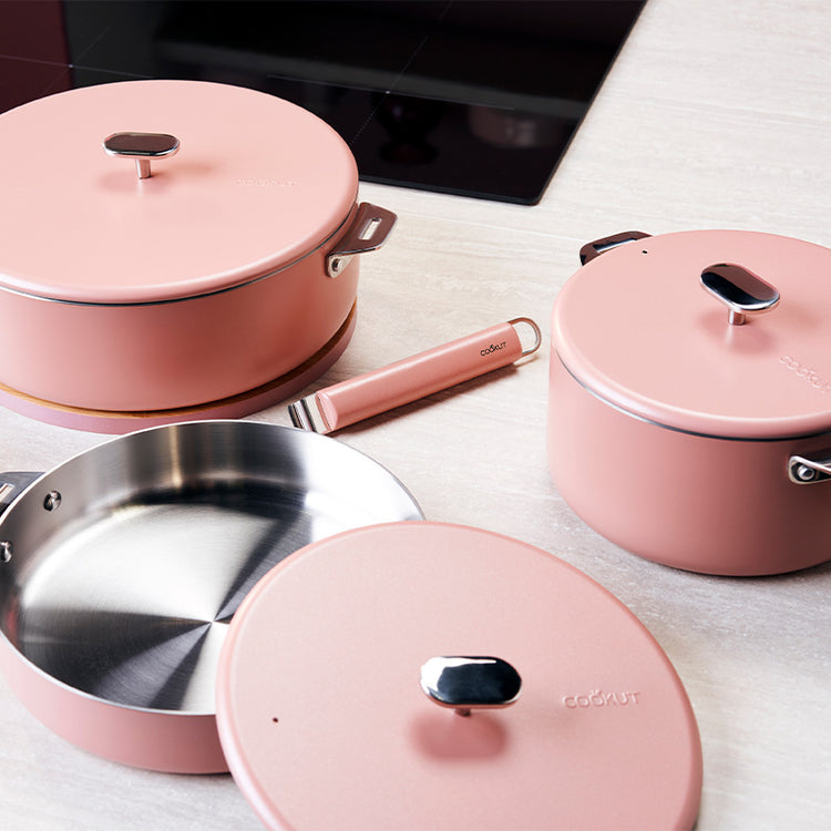 Couvercle en inox 16 cm rose La Merveilleuse Cookut