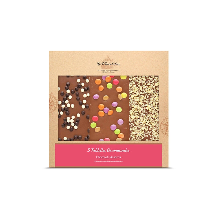 Assortiment de 3 tablettes au chocolat au lait 270g Le Chocolatier