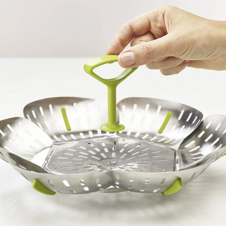 Panier à vapeur pliable auto-ajustables en acier inoxydable Bloom Joseph Joseph