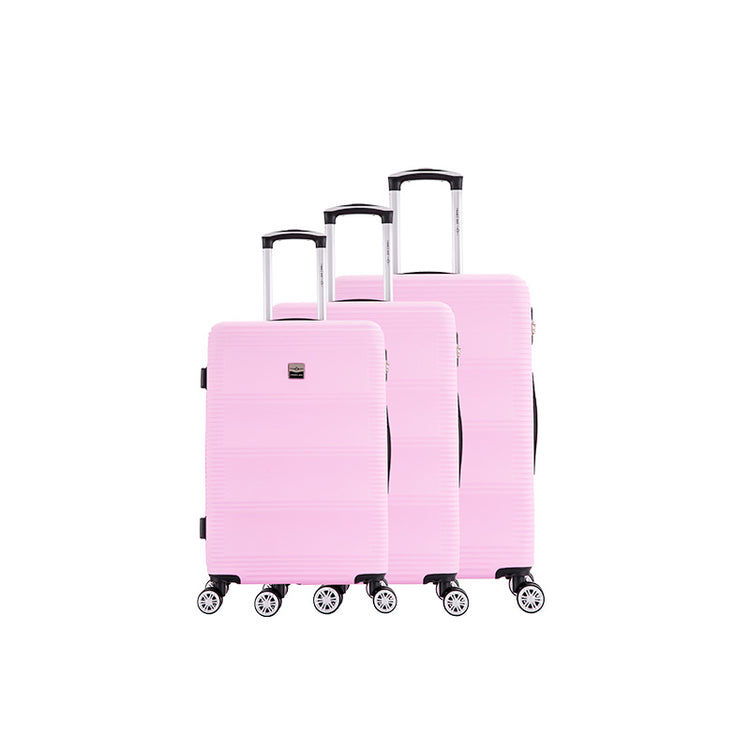 Set de 3 valises 8 roues ABS Rose France bag
