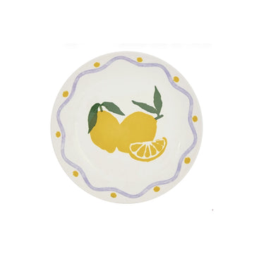 Assiette à dessert en porcelaine de 19cm Citron Fruity Atmosphera