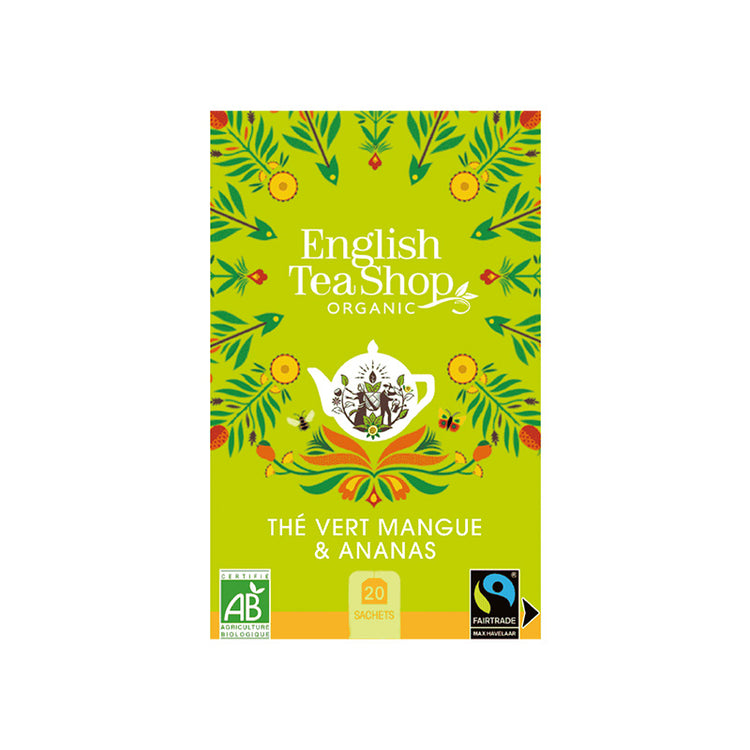 Thé Vert mangue et ananas bio 20 sachets English tea shop