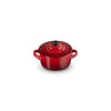 Mini cocotte ronde en grès de 10 cm cerise Le Creuset