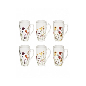 Coffret de 6 tasses en porcelaine de 23 cl Iris Table Passion