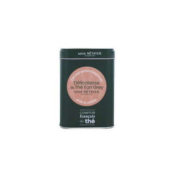 Boîte de thé noir Délicatesse Earl Grey en vrac de 80g Comptoir Français du Thé
