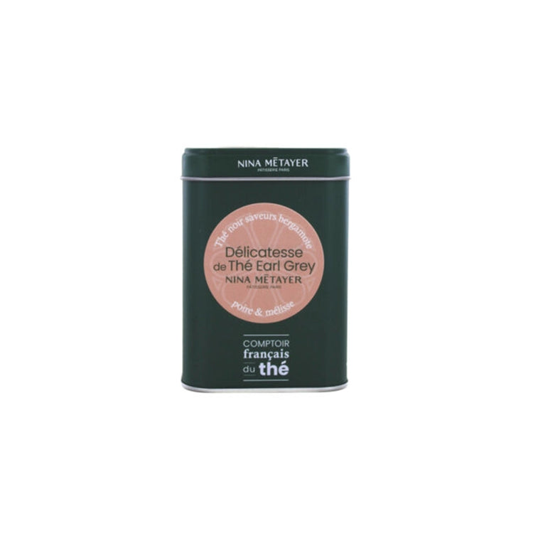 Boîte de thé noir Délicatesse Earl Grey en vrac de 80g Comptoir Français du Thé