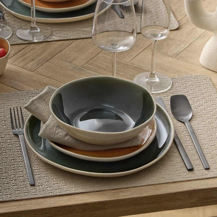 Assiette creuse verte de 19cm Wonja Atmosphera