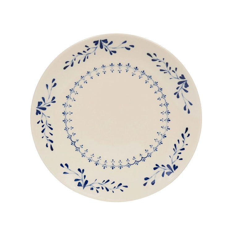 Plat rond bleu en grès 32cm Appoline Table Passion