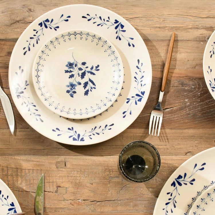 Assiette plate bleu en grès 27 cm Appoline Table Passion