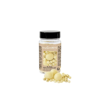 Déco Perles Choco Blanc Doré 50g Scrapcooking