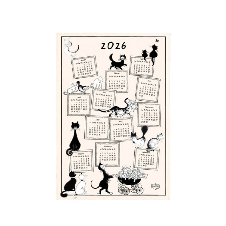 Torchon 48x72cm Calendrier 2026 Dubout Winkler